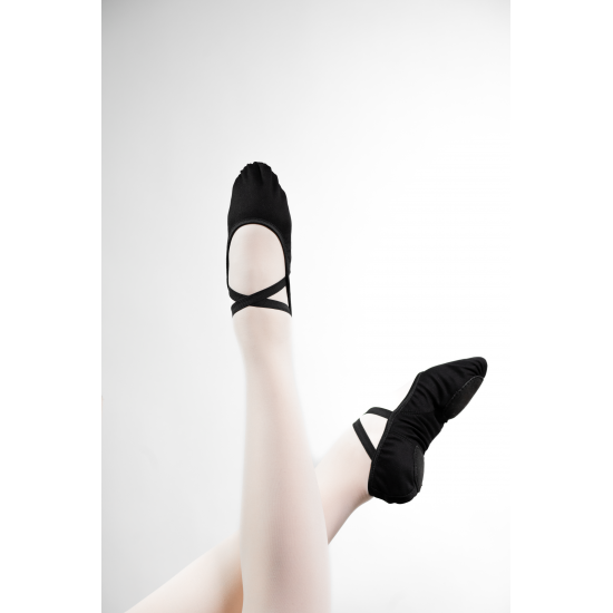 GioiaFlex Stretch Canvas Split Sole Ballet-black