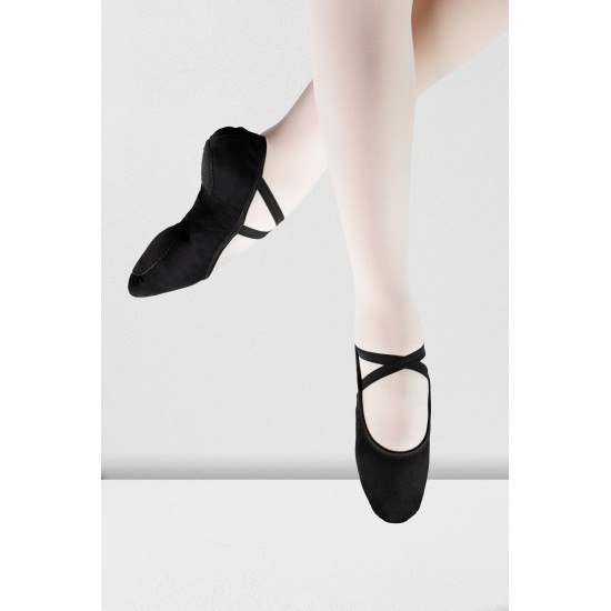 GioiaFlex Stretch Canvas Split Sole Ballet-black