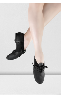 Junto Leather Neoprene Lace-up Jazz-Black