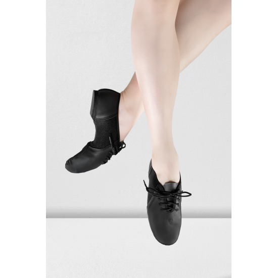 Junto Leather Neoprene Lace-up Jazz-Black