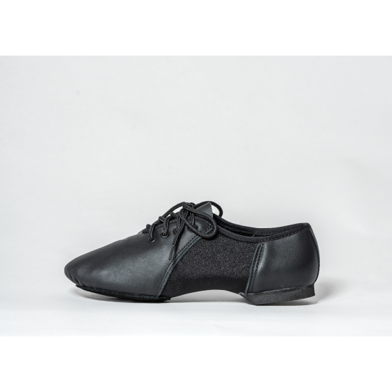 Junto Leather Neoprene Lace-up Jazz-Black