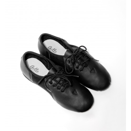 Junto Leather Neoprene Lace-up Jazz-Black